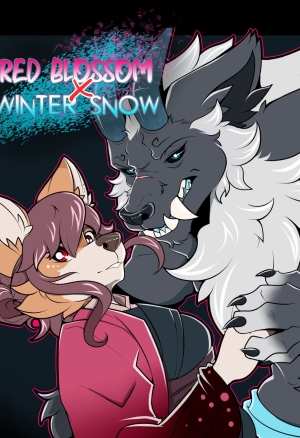 Red Blossom & Winter Snow  Flor Roja & Nieve Invernal